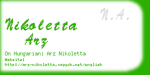 nikoletta arz business card